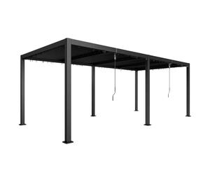Pérgola Bioclimática Outsunny 3x6m Gris Hojas Orientables Aluminio Jardín