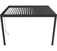 Pérgola bioclimática Rojaplast Intro Plus, dimensiones 400x300x255 cm, para fijación a la pared, color antracita