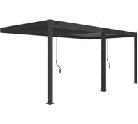 Pérgola bioclimática Rojaplast Intro Plus, dimensiones 600x300x255 cm, para fijación a la pared, color antracita