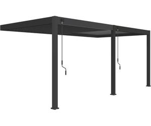 Pérgola bioclimática Rojaplast Intro Plus, dimensiones 600x300x255 cm, para fijación a la pared, color antracita