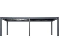 Pérgola bioclimática ROJAPLAST Prestige, con motorización eléctrica e iluminación LED, de 8x4 metros, de pie independiente