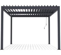 Habitat y Jardin - Pérgola bioclimática "Windsor" de aluminio con led 3 x 4 - Gris Gray
