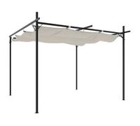 Pérgola Con Cubierta Retráctil Color Crema 295x292x230 Cm Vidaxl