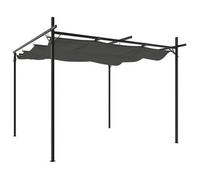 vidaXL Pérgola con cubierta retráctil, carpa para reuniones, gris antracita 295x292x230 cm