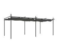 vidaXL Pérgola con cubierta retráctil gris antracita 589x292x230 cm