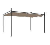 Pérgola Con Cubierta Retráctil Gris Taupe 395x292x230 Cm Vidaxl