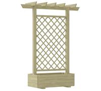 vidaXL Pérgola de jardín enrejada con jardinera 162x56x204 cm Madera de pino