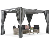 Pergola da terrazza color antracite con tende La Palma 3x4 Garden Point