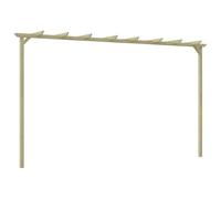 Pérgola de jardín de madera de pino tratada a presión - Enrejado para plantas trepadoras y zona de estar, kit de construcción con 2 postes, 4 vigas, 2 soportes, 1 conector central y 8 vigas