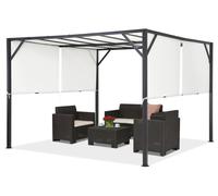 Pérgola de terraza metálica antracita y blanca Santorini 3 x 3 m Garden Point