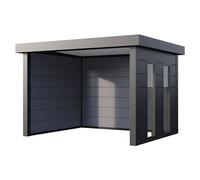 Pérgola estándar Singolo 3630 con ventanas (Medidas ext. (An x Pr): 388 x 328 cm, Acero, Antracita, Sin set)