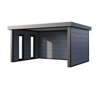 Pérgola estándar Singolo 4836 con ventanas (Medidas ext. (An x Pr): 508 x 388 cm, Acero, Gris claro, Sin set)