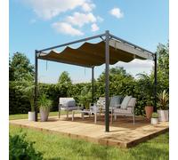 Pérgola metálica con toldo locea 3x3m blooma