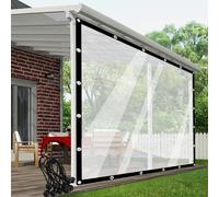 Pérgola Paneles Laterales Lona Transparente Cortina Exterior Lona Impermeable Cerramiento Porche Plástico PVC, con Ojales, Personalizable POCHY(1.5x3m)