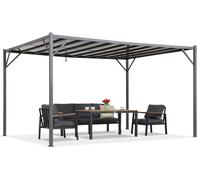 Pérgola para terraza antracita Paros 3x4 m con mosquitera Garden Point