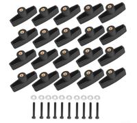 Perilla de ajuste de profundidad M6x22 Juego de tornillos para prensa de taladro, perillas de control de precisión, plástico negro, 20 piezas