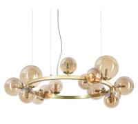 Suspensión Modern lámpara Perlage metal latón 14 Luces G9 15W 3000K