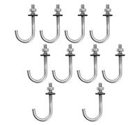 Perno de anclaje de techo M6 x 50 x 150 mm, acero inoxidable 304, gancho en J, ganchos de pared de vástago largo con tuerca hexagonal, tornillos de anclaje de hormigón