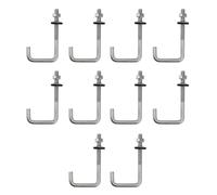 Perno de anclaje para techo, M6 x 40 x 100 mm, en acero inoxidable 304, gancho en J, gancho de pared, ganchos de vástago largo, con tuerca hexagonal, tornillos de anclaje para hormigón, 10 piezas