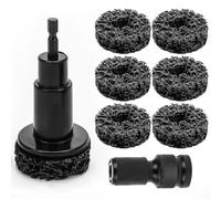 Perno de rueda y lijadora de cubos, limpiador de bujes de rueda para coche con 6 discos abrasivos y adaptador de 1/2", lijadora de buje para atornillador inalámbrico para una rápida eliminación de