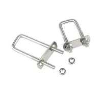 Perno en U cuadrado de acero inoxidable, abrazadera en U de ángulo recto M6, paquete de 2 sujetadores for remolque de madera for tubos(M6x70x80mm)
