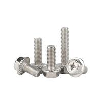 Pernos de brida Phillips M3 M4 M5 M6 M8, tornillos hexagonales externos de acero inoxidable 304, rosca métrica de 5 mm a 60 mm(With Gear,16mm,M5(5Pcs))