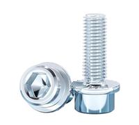Pernos de cabeza hueca hexagonal con brida y tornillos de almohadilla dentada de acero al carbono de 8 grados M3 M4 M5 M6 M8 M10(M6x10mm 20pcs)