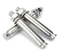 Pernos de expansión 15 piezas M10 x 60 mm Perno acero inoxidable 304 Tornillo hexagonal externo Anclaje manga perno, for concreto