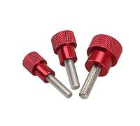 Pernos de perilla de agarre manual M3 M4 M5 M6 M8 M10 aleación de aluminio + tornillo de pulgar moleteado de acero inoxidable tornillo de paso con mango rojo-M6x15-D12x20,5 uds