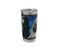 Perro Setter Inglés Van Gogh Noche Estrellada Vaso térmico de acero inoxidable de doble pared