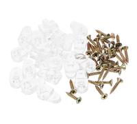 PERSELOSO 20 Clips de Sujeción de Plástico para Paneles de Madera y Acrílico, Kit Tornillos para Puertas de Vidrio y Paredes, Adecuado para Armarios y Vitrinas