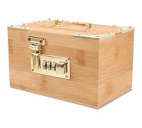 PERSELOSO Cofre del Pirata Retro Caja de Almacenamiento de Bambú Cerradura para Adultos Gran Decoración del Hogar Obsequio Especial para Cumpleaños y Navidad