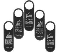 PERSELOSO Letrero colgante para puerta reversible, señal de no molestar, cuero, 5 piezas, para habitaciones de hotel y lounges