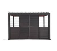Persiana Corredera Para Pérgola Bioclimática "evora" - 1 3 Lados - 2,7 X 2,3m Grafito - Hespéride