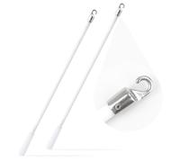 Persiana enrollable de fibra de vidrio blanca, de 43 cm de ancho, con barra y sistema de sujeción con gancho