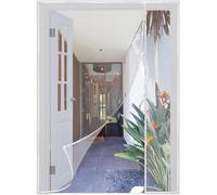 Persiana enrollable para balcón con protección contra insectos - Persiana enrollable para puertas exteriores - Cortina con sistema de sujeción - Amplia, decorativa, 180x205 cm - Blanco