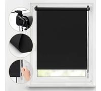 Persiana opaca Sekey sin perforación, fijación con abrazadera, doble cara del mismo color, lados colgantes libres, también Grollo Negro 90x220cm
