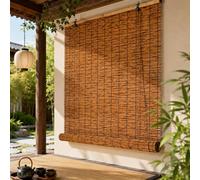 Persianas Enrollables De Bambú para Exteriores, Estor Bambú Opaco Enrollable, Cortina Decorativa Retro Inalámbrica, para Porche, Patio, Balcón, Cocina, Puertas(2 * 2.5m/79 * 98in)