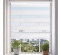 Persianas opacas sin taladrar - Persianas autoadhesivas de día y noche, fácil ajuste para el hogar, baño, dormitorio, cocina (blanco, 50 pulgadas de ancho x 160 cm de alto)