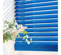 Persianas Venecianas de Vinilo PVC con cordón autobloqueo, Soportes Ocultos y Fácil Instalación Montaje en Pared o Techo. Persiana Veneciana y estores enrollables STORESDECO Azul 60x130 cm