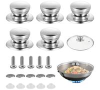 Persiiious 5 Piezas Perilla Para Sartenes, Pomo Tapa Sarten Universal, Manija Para Tapa de Olla, Asa Para Ollas, Antiescaldantes, Tapa Cacerola Perillas Recambio, Para Utensilios de Cocina