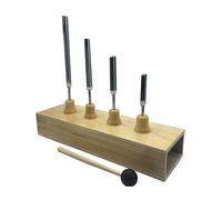 Pesderty 4 Piezas de Frecuencia Precisa 128 HZ 256 Hz 512 Hz 1024 HZ Juego de DiapasóN de MúSica Medidor de Medida de Tenedor Plano de MúSica con Martillo