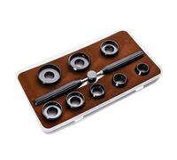 Pesderty Kits de Herramientas para Relojes de 9 Piezas 5537 Juego de ExtraccióN de Abridor de Cubierta Trasera de Reloj Llave y 8 Troqueles Accesorios de ReparacióN de Relojes
