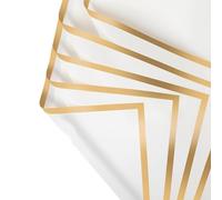 Pesfehhy 20 Hojas de Papel de Regalo de Flores de 22,8x22,8 Pulgadas, Papel de Regalo de Ramo Floral Impermeable, Suministros de Ramo con Borde Dorado