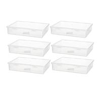 Pesfehhy 6 Cajas de Almacenamiento de PláStico de 7 X 9 X 2 Pulgadas con Tapa, Organizador de Manualidades Multiusos, Contenedores de PláStico, Estuche Transparente para LáPices