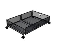 Pesfehhy Contenedores de Almacenamiento para Edredones Debajo de la Cama, Cajón de Hierro con Ruedas de Gran Capacidad para Ropa, Mantas, Organizador de Zapatos Plegable, Color Negro