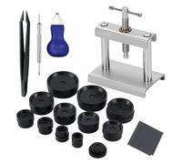 Pesfehhy Herramienta para Prensar Relojes,Kit para Prensar Cristales Relojes, Caja Trasera,Prensa Caja Trasera Reloj Metal,Herramienta para Reemplazar Batería del Reloj,A