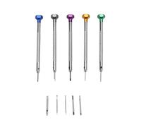 Pesfehhy Juego de 5 Destornilladores de Acero de 0,8-1,6 mm para Reparación de Relojes, Herramientas Portátiles para Relojes, Extracción de Correa con Pasadores, Herramientas de
