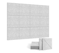 Pesfehhy Paquete de 12 Paneles AcúSticos, Paneles Decorativos de InsonorizacióN de 12 X 12 Pulgadas, Paneles AcúSticos para y Techos, Color Gris Plateado