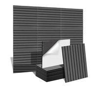 Pesfehhy Paquete de 12 Paneles Acústicos una Prueba de Sonido con Autoadhesivos, Paneles de Pared Insonorizados de 14x12x0,4 Pulgadas para Habitación y Oficina
